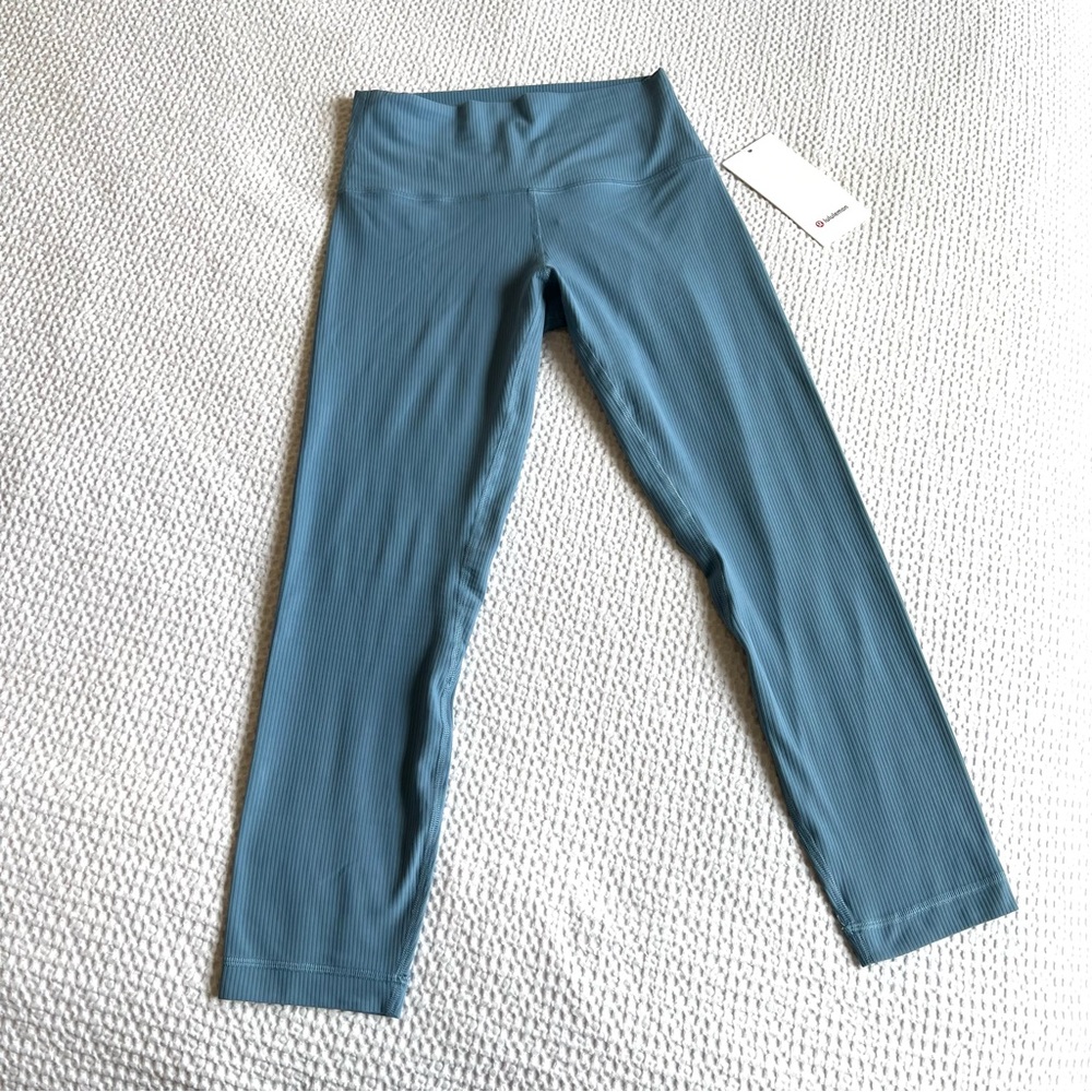 NWT lululemon Align Ribbed High-Rise Crop 23" Legging | Sz 6 | Utility Blue - Picture 3 of 6